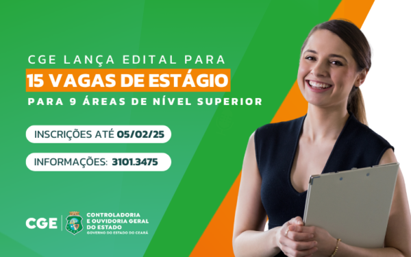 CGE abre processo seletivo para estágio em diversas áreas