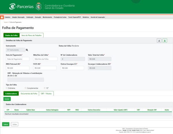 e-Parcerias passa a contar com nova funcionalidade de OBT para Folha de Pagamento