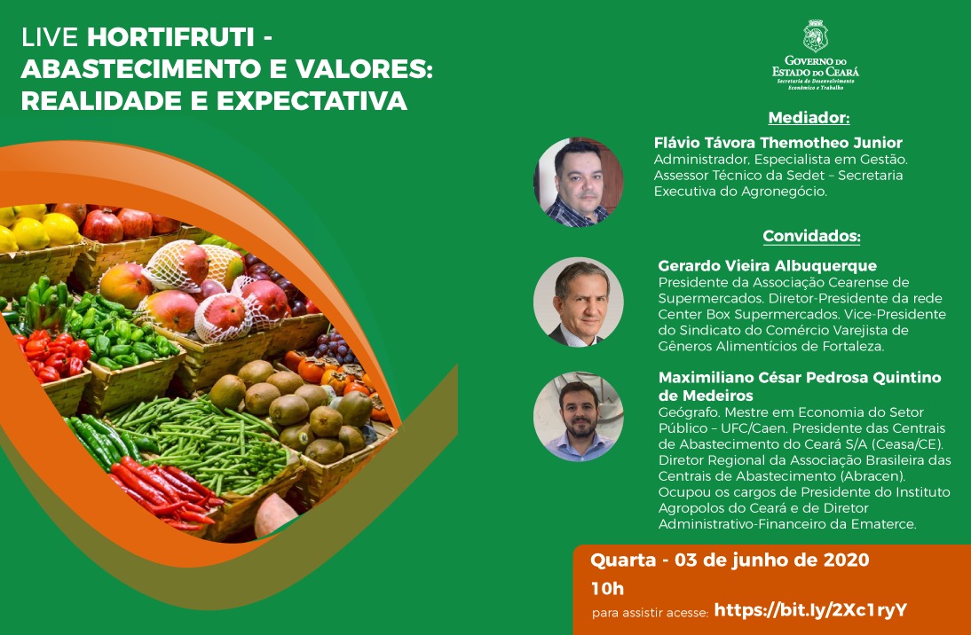 Presidente da Ceasa-CE participa de live sobre o mercado de hortifruti