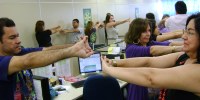 CGE realiza atividades de ginástica laboral