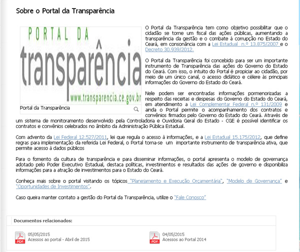 Portal da Transparência do Estado passa a disponibilizar relatório de acessos