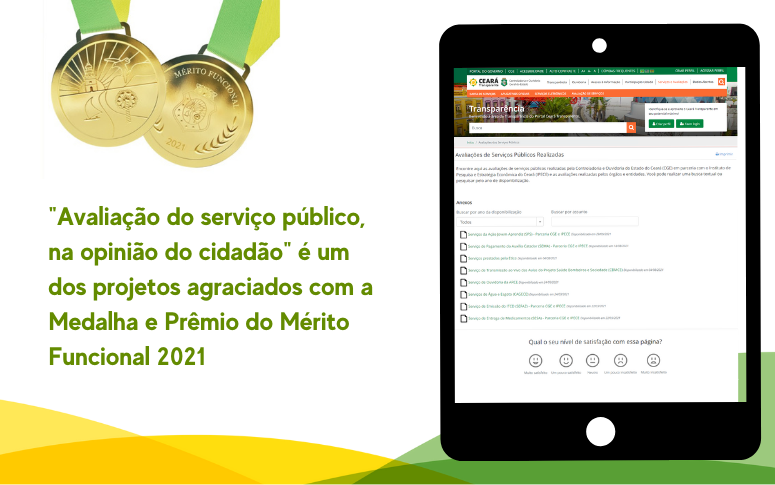 Projeto da CGE é um dos ganhadores da Medalha e Prêmio do Mérito Funcional 2021