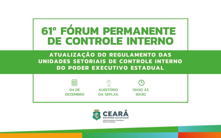 CGE abre inscrições para o 61º Fórum Permanente de Controle Interno