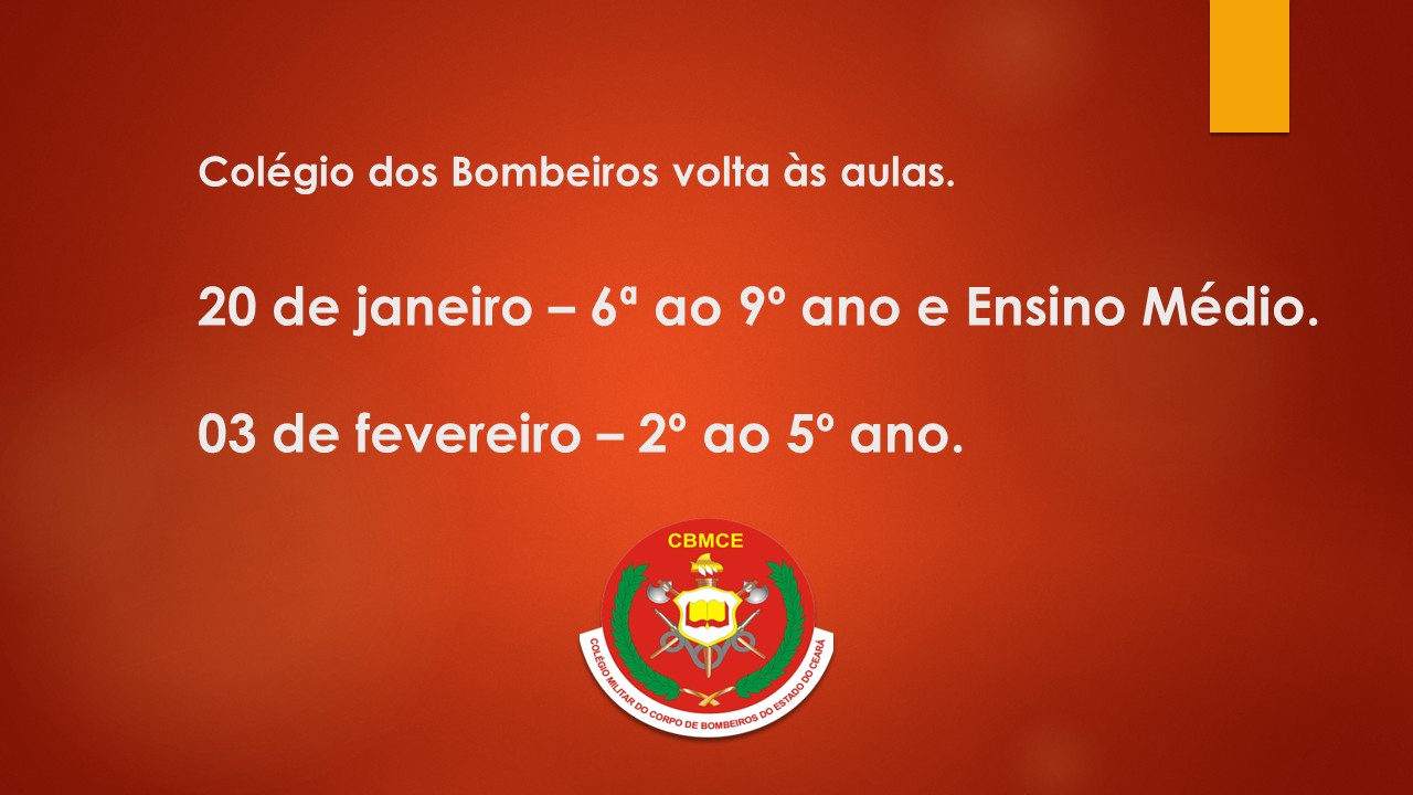 Colégio dos Bombeiros volta às aulas.