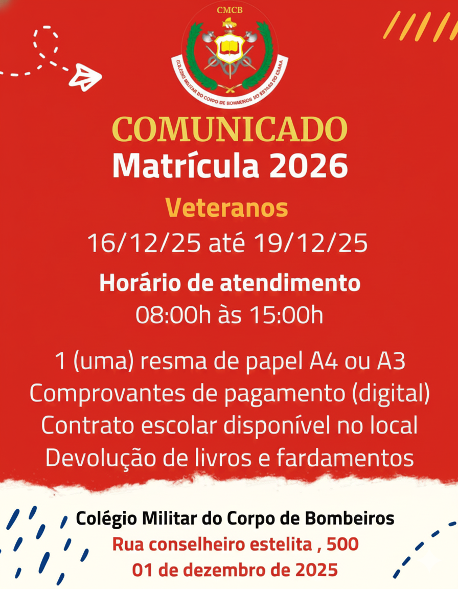 CMCB – Matrícula dos alunos veteranos