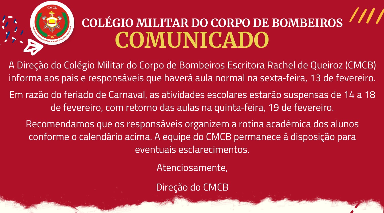 CMCB – Informe sobre a sexta-feira 13 e o período de carnaval