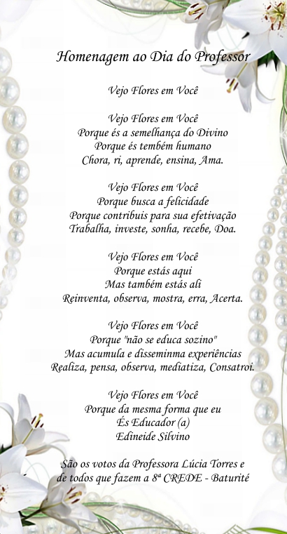 HOMENAGEM AOS PROFESSORES
