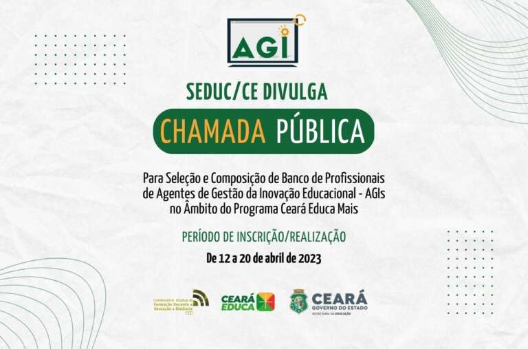 Divulgada chamada pública para Agentes de Gestão da Inovação Educacional (AGI)