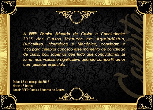 CONVITE – EEEP Osmira Eduardo de Castro