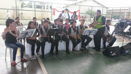 Alunos da Banda Protagomusic da EEEP Dario Catunda Fontenele de Ipueiras Participam do 1º Festival Latino Americano de Desenvolvimento de Software Livre (FLISOL) em Amontada – Ceará