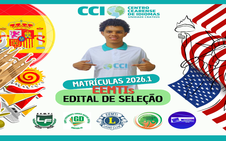 EDITAL Nº 003/2026 – CENTRO CEARENSE DE IDIOMAS – CCI UNIDADE CRATEÚS 29 DE JANEIRO DE 2026