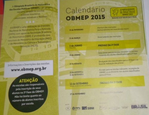 A E.E.M Joaquim Josué da Costa, realizou a inscrição para 11ª Olimpíada Brasileira de Matemática
