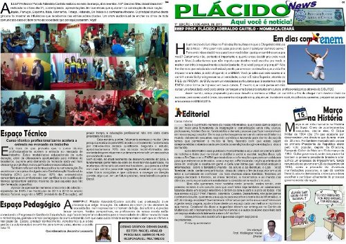 EEEP Professor Plácido Aderaldo Castelo lança Informativo mensal