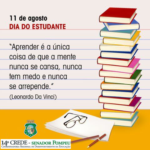 CREDE 14 parabeniza os estudantes pelo seu dia.