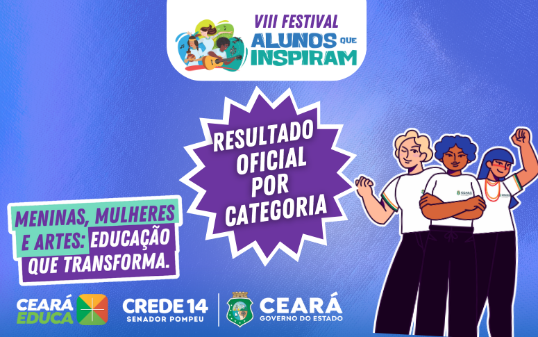 Regional Crede 14 divulga resultado das indicações do Festival Alunos que inspiram na fase regional por categoria.