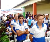 Construção da quadra esportiva em escola da 15ª CREDE é tema de peça teatral.