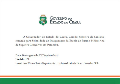 Inauguração da EEM Ana de Siqueira Gonçalves
