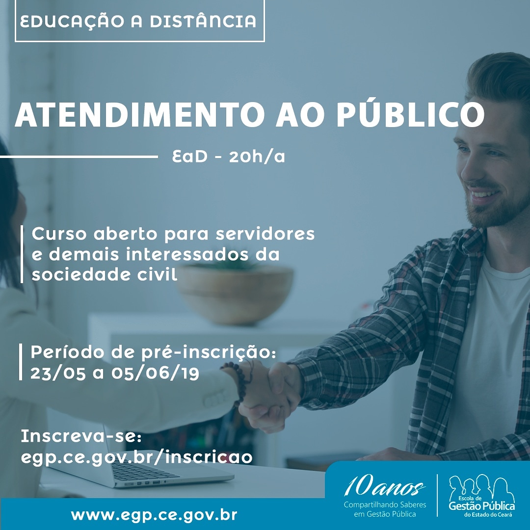 Escola de Gestão Pública – EGP- abre inscrições para cursos de formação.