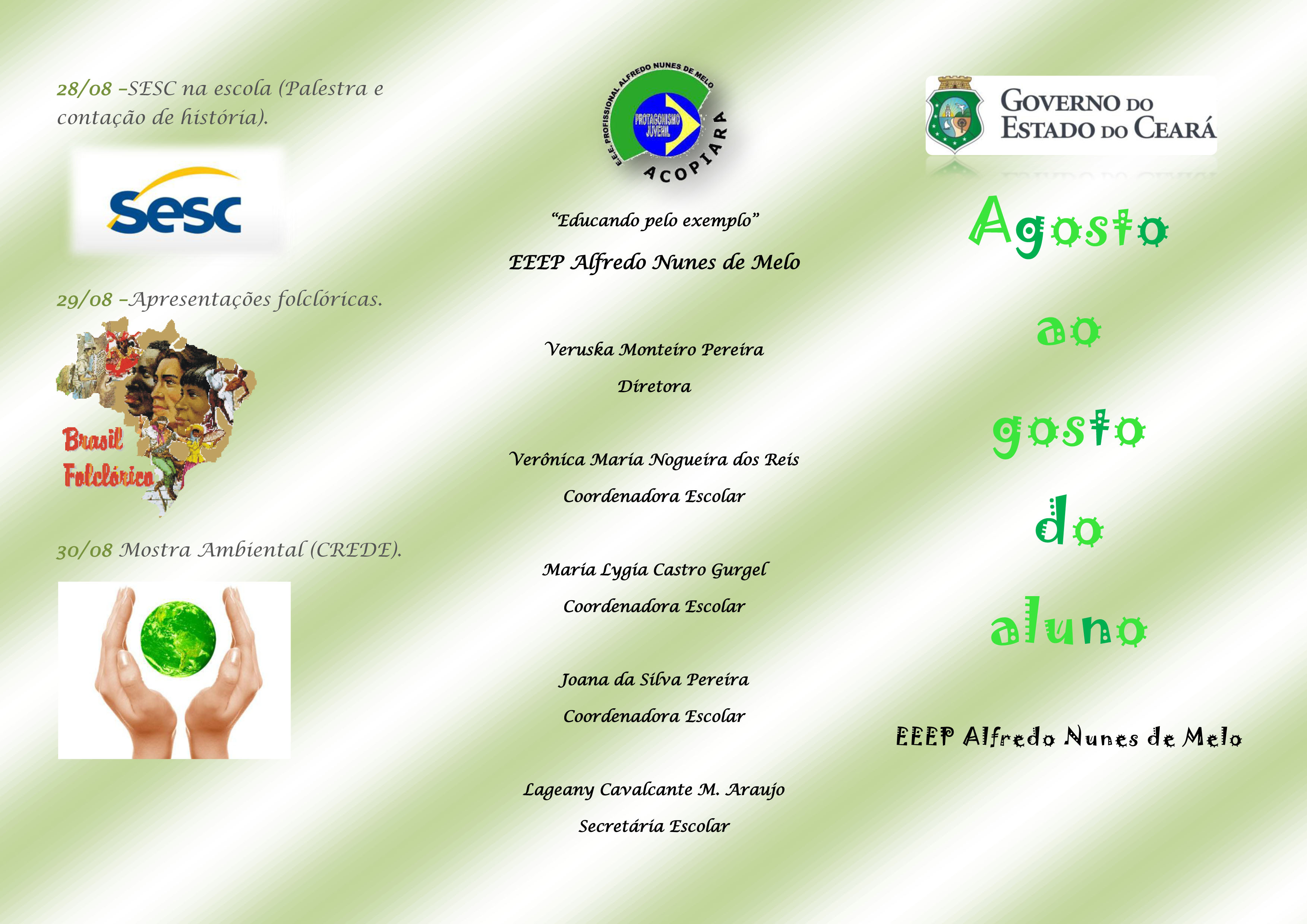 EEEP Alfredo Nunes de Melo – Folder – Agosto ao gosto do aluno