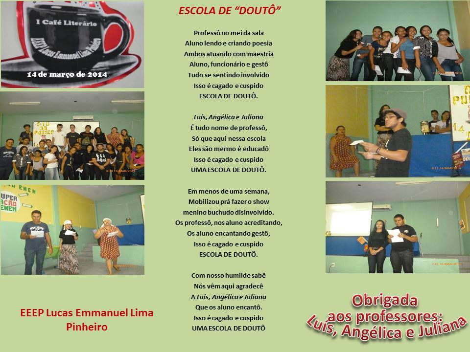Dia da Poesia é comemorado com Café Literário na EEEP Lucas Emanuel