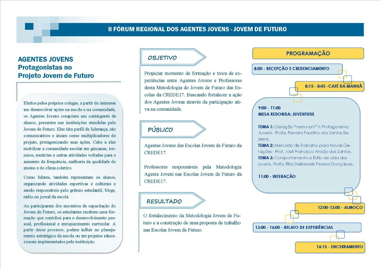 A CEDEA/CREDE17 realizou dia 28 de novembro o II Fórum Regional Agentes Jovens.