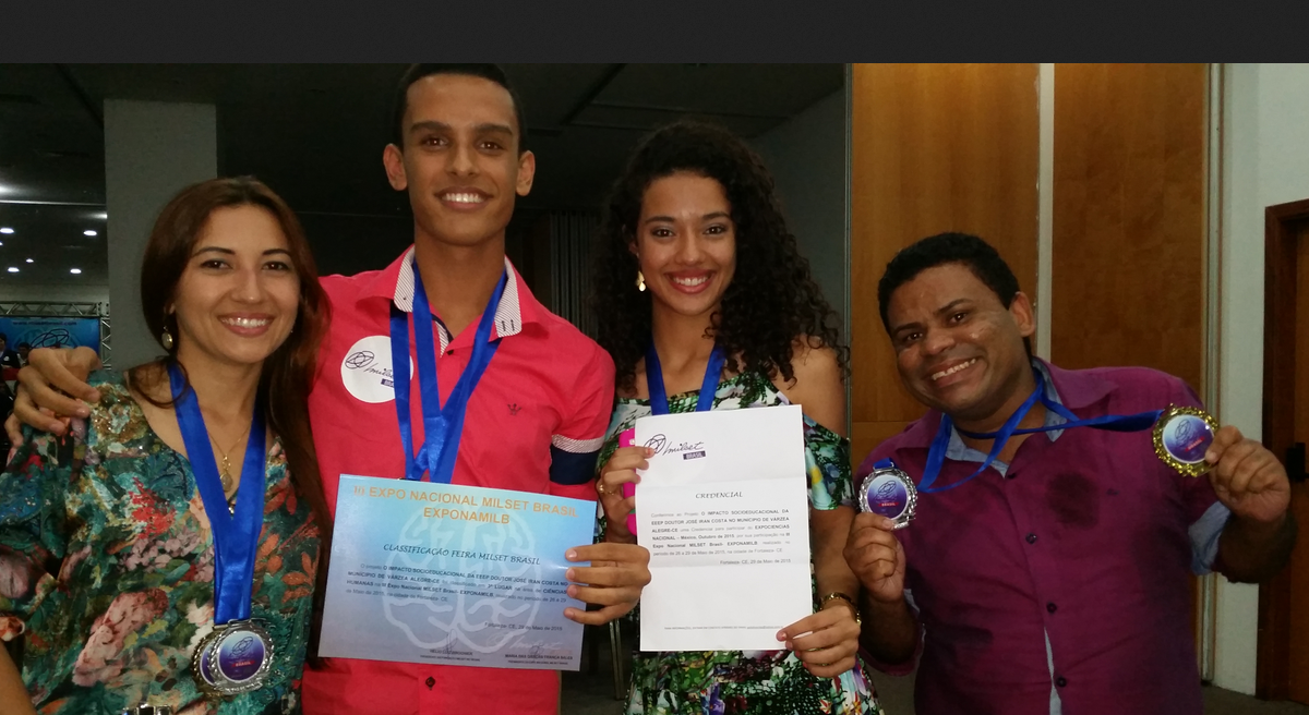 Os alunos da EEEP Doutor José Iran Costa, da cidade de Várzea Alegre, Vitor Paulo da Silva e Stéffane Costa Mendes foram destaque na III Expo Nacional Milset Brasil, que aconteceu em Fortaleza-Ce no período de 26 a 29 de maio de 2015.