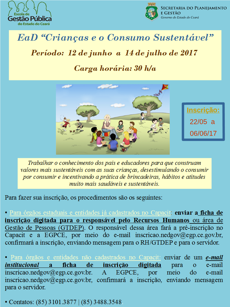 Cursos em EaD – Crianças e Consumo Sustentável