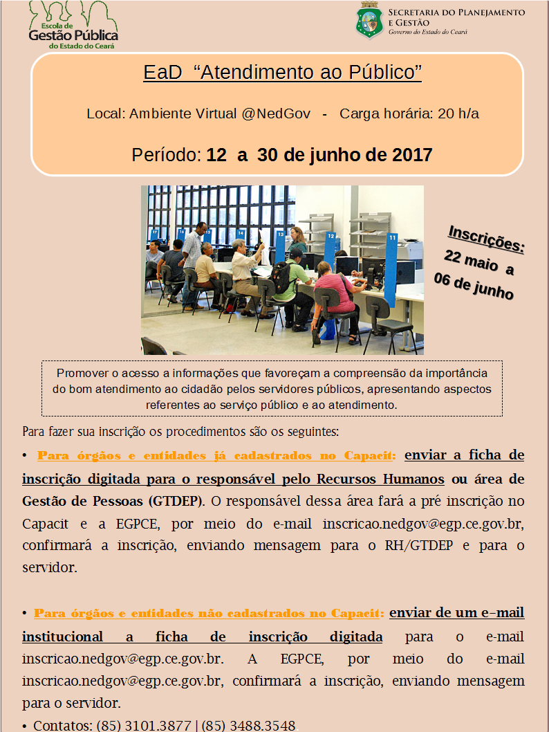 Cursos em EaD – Atendimento ao Público