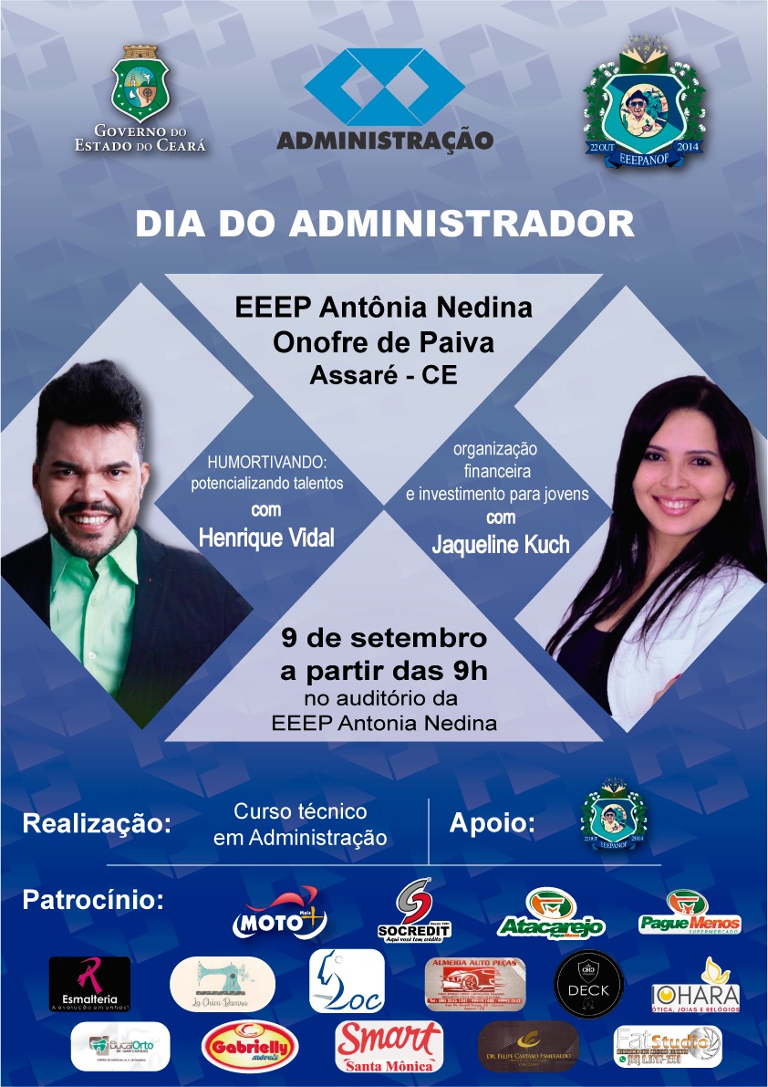 EEEP Antonia Nedina Onofre de Paiva promoverá Palestras em Comemoração ao dia do Administrador