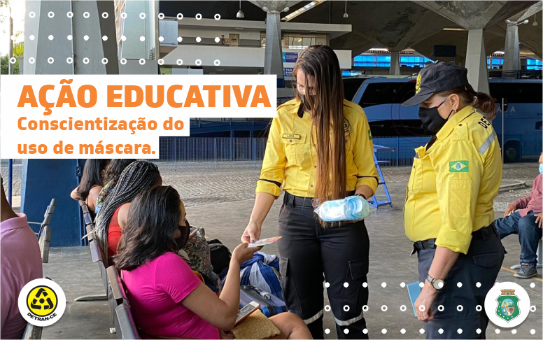 Detran realiza ação educativa para conscientização do uso de máscara