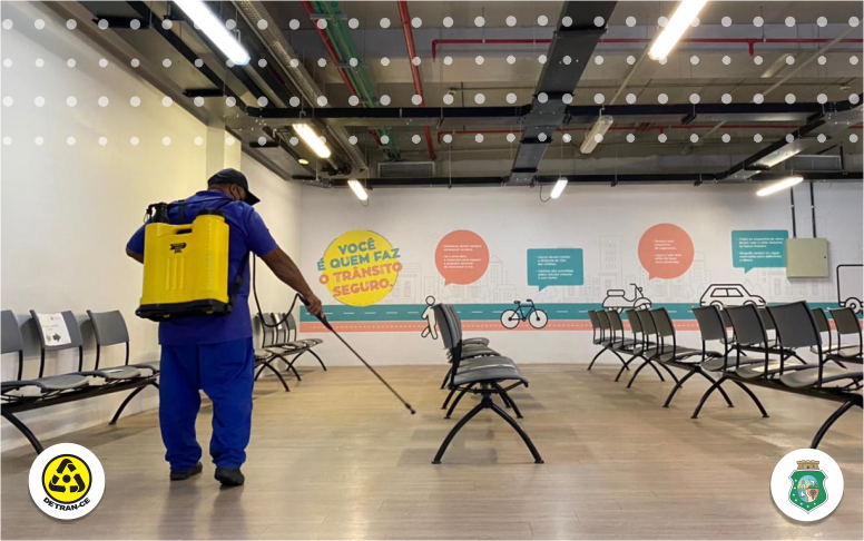 Unidades do Detran-CE passam por processo de desinfecção