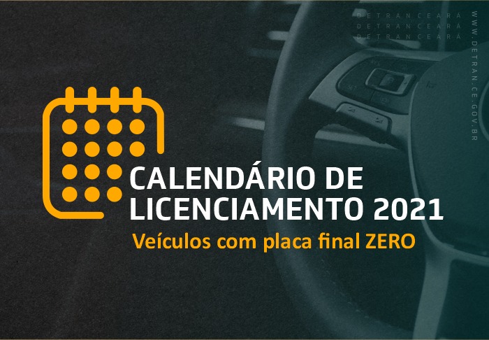 Licenciamento de veículos com placa final ZERO