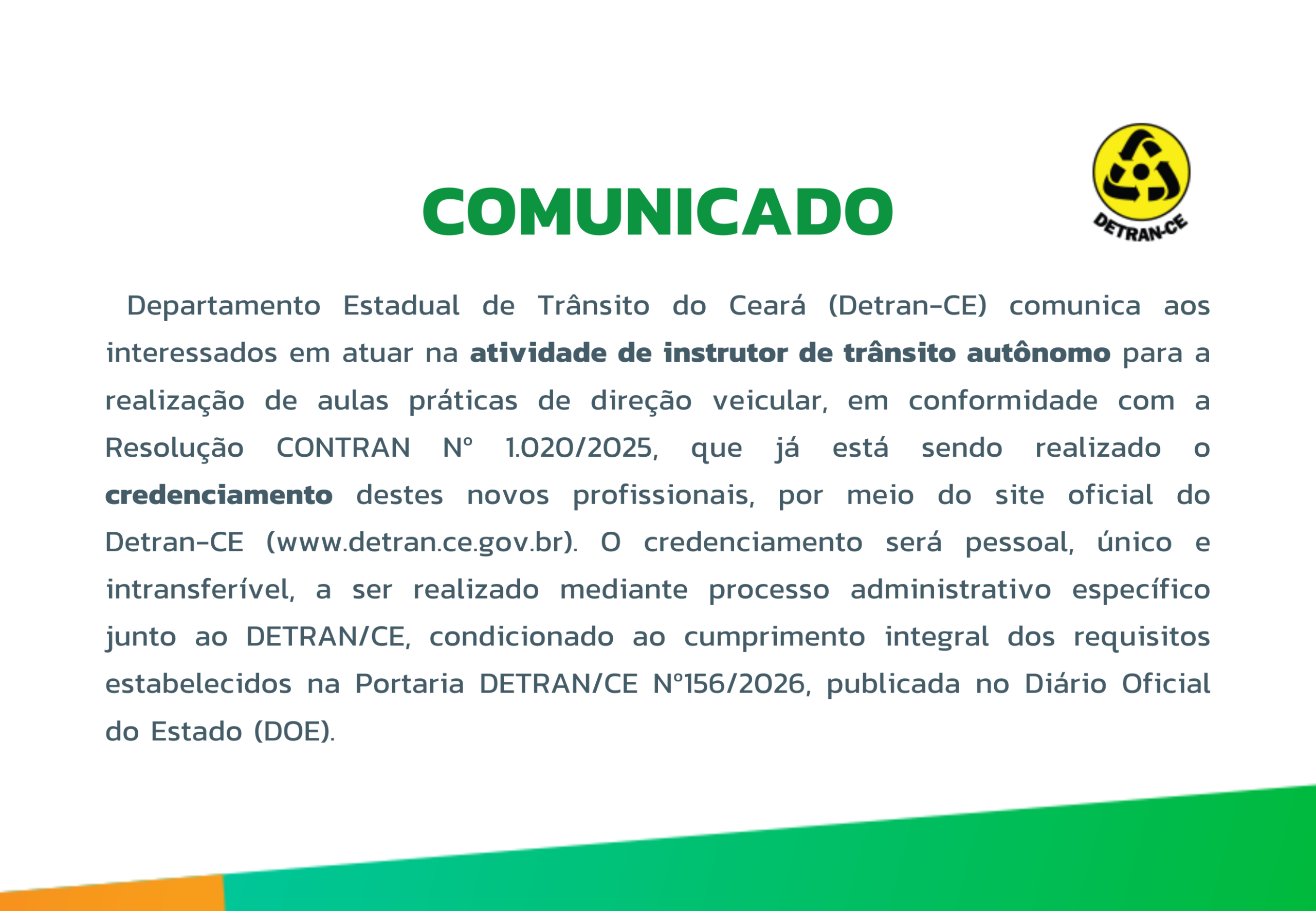 Credenciamento de instrutor de trânsito autônomo