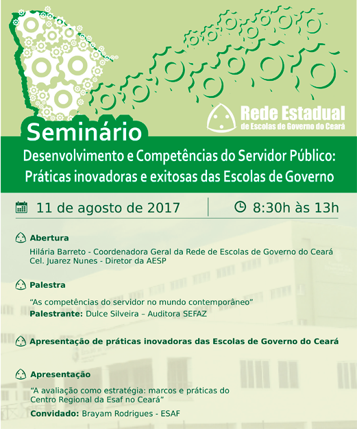 Seminário apresentará práticas inovadoras das Escolas de Governo do Ceará