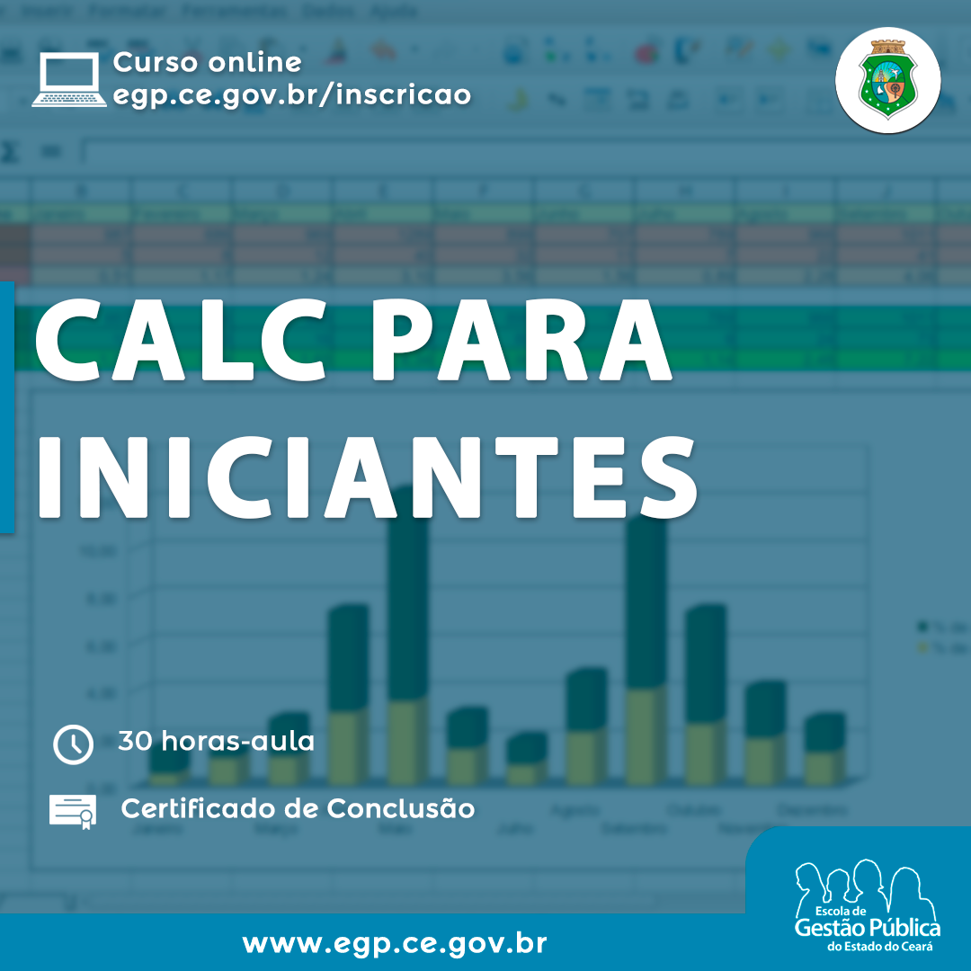 Escola de Gestão Pública inscreve para o curso Calc para Iniciantes