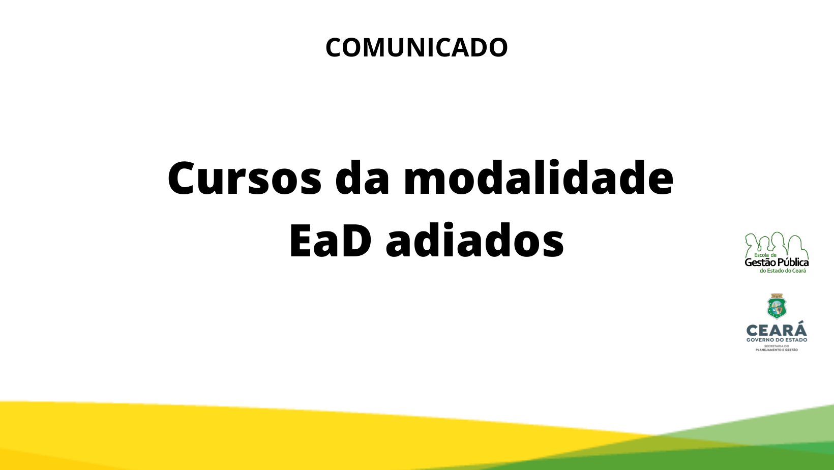 Cursos EaD adiados