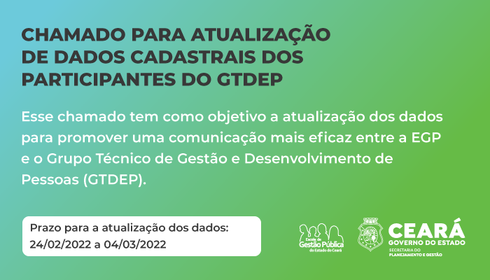 Atualização de dados GTDEP