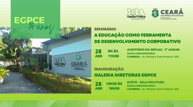 EGPCE comemora 14 anos de história com programação especial para servidores e parceiros