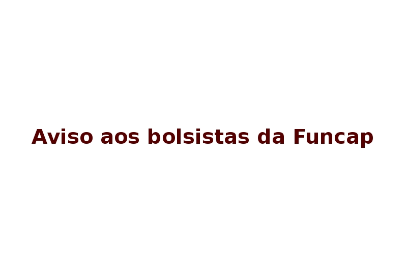 Comunicado aos bolsistas