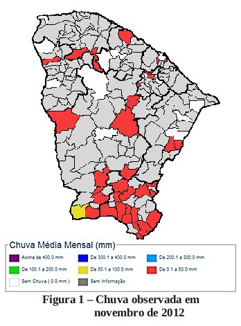 Boletim mensal das condições climáticas no Ceará em Novembro 2012