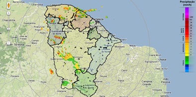 Funceme registra chuva em 25 municípios