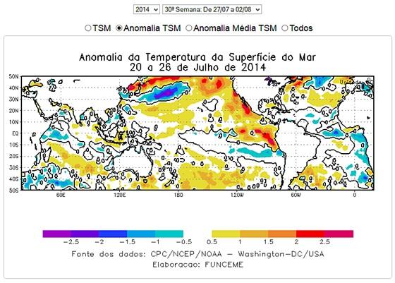 Monitoramento das temperaturas dos oceanos é feito semanalmente