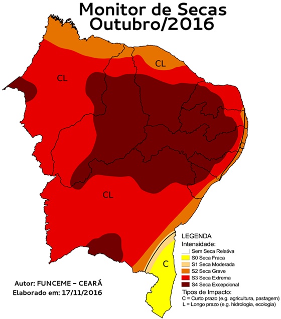 Nível mais grave da Seca atinge todos os estados do Nordeste