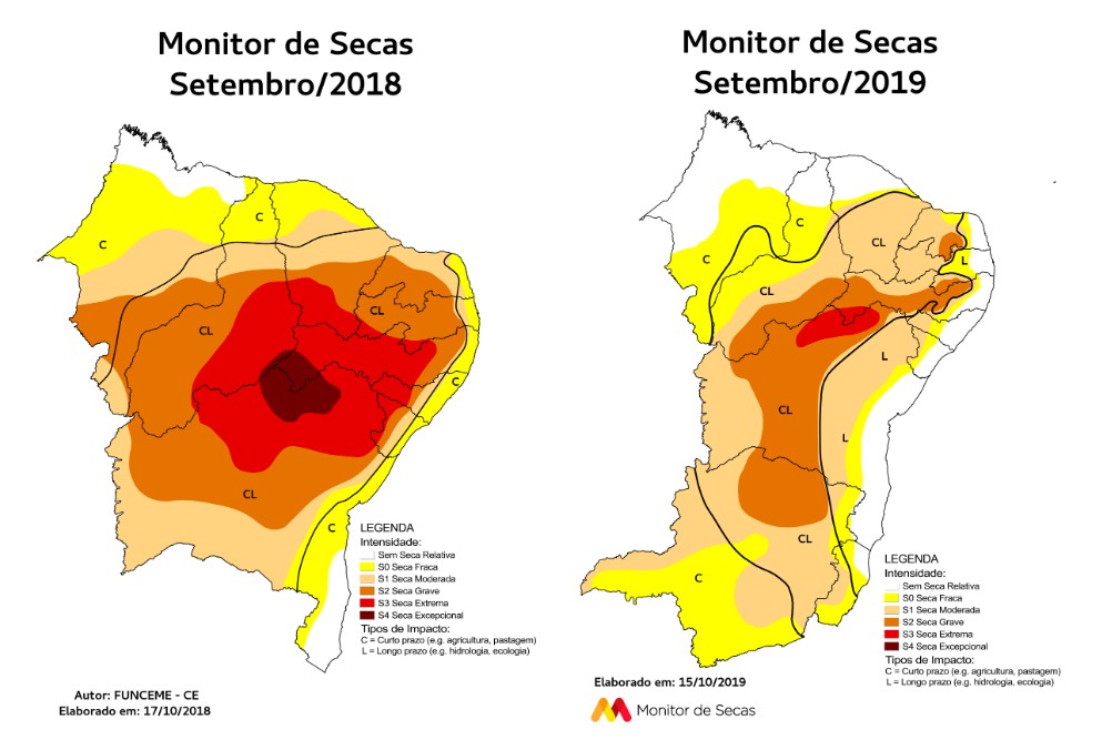 Ceará apresenta 29,62% do seu território sem seca relativa
