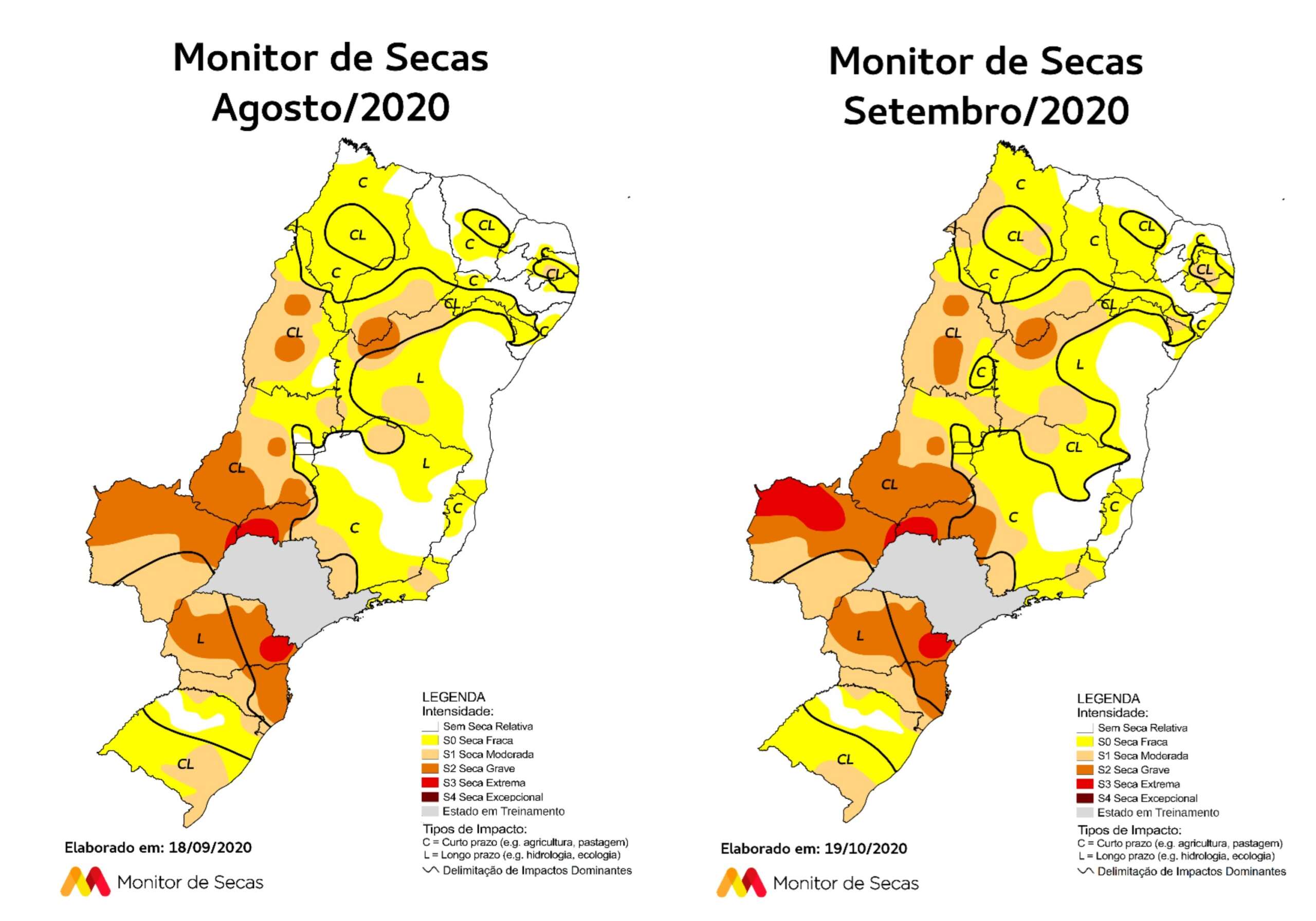Cresce área classificada em seca fraca no Ceará, segundo dados do Monitor
