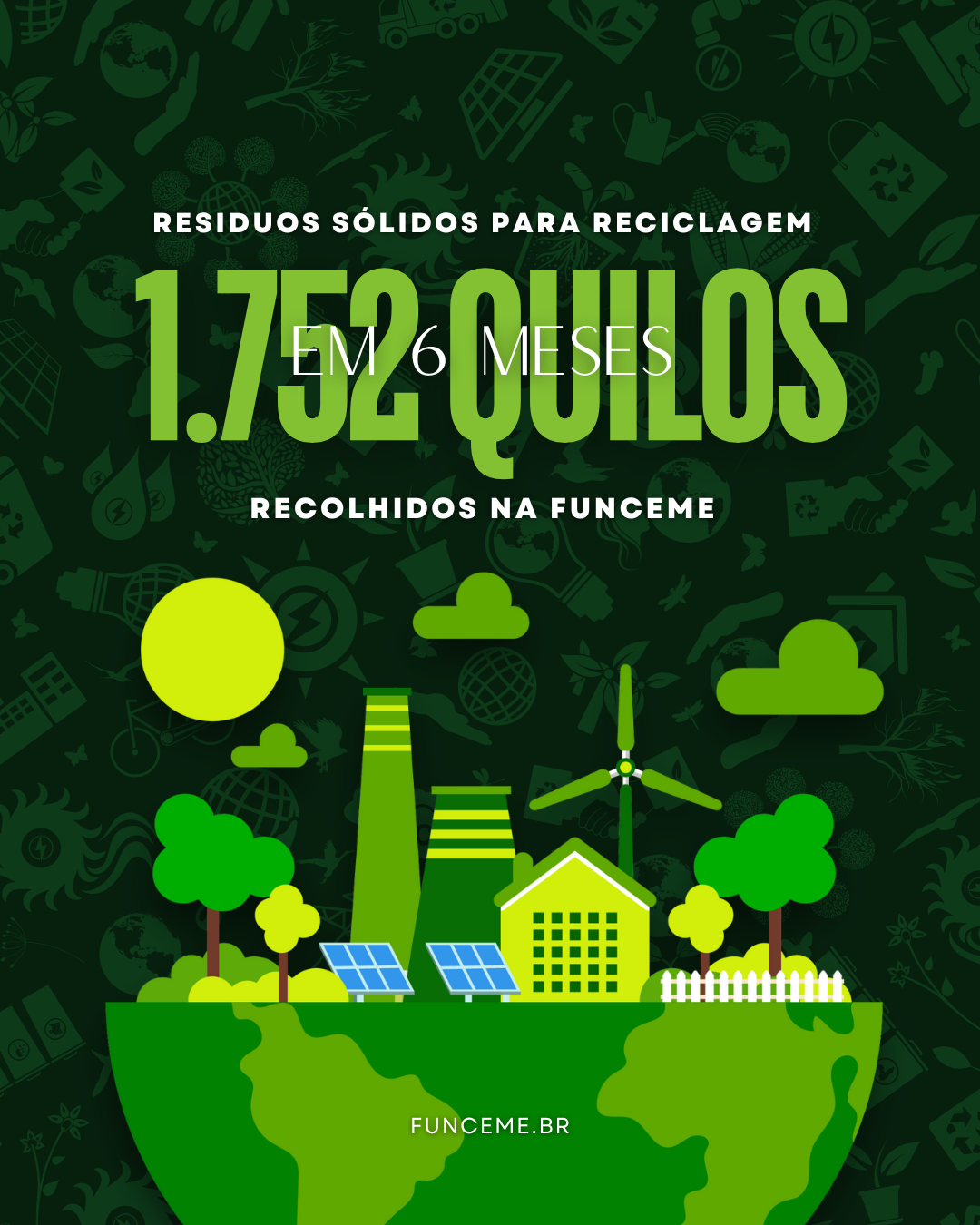 Funceme recolhe cerca de 1,7 mil quilos de residuos sólidos para reciclagem em 6 meses