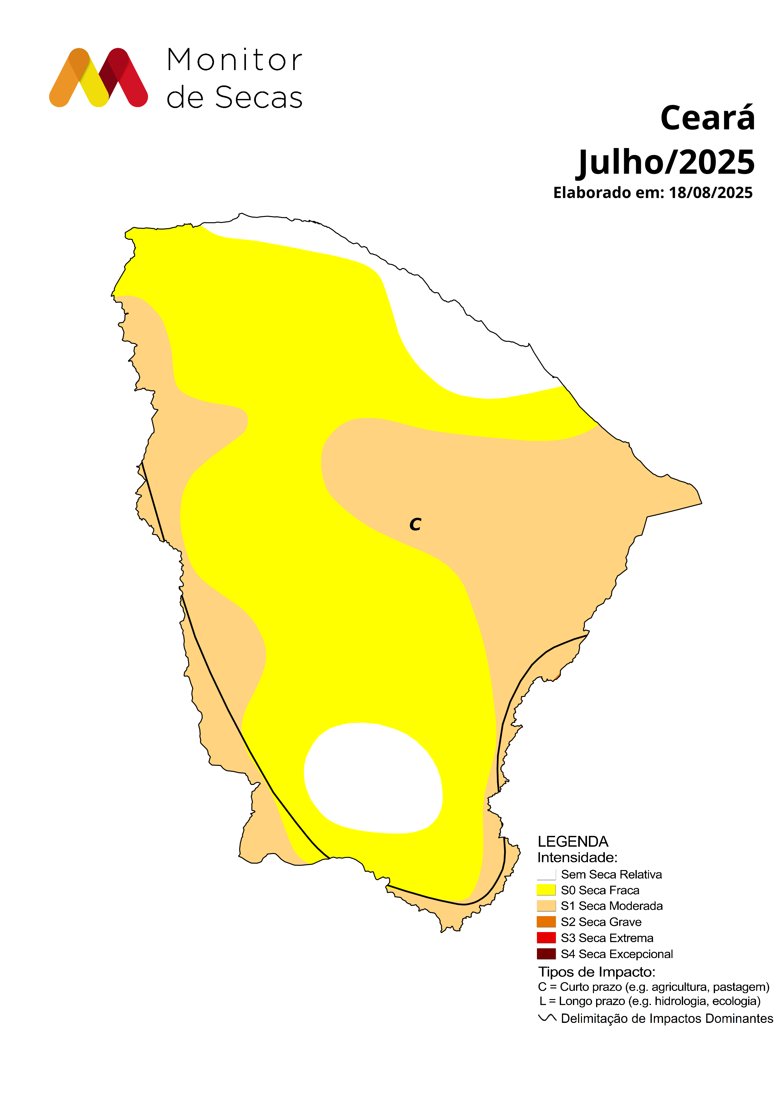 Ceará chega a cerca de 90% do seu território com seca relativa, aponta Monitor