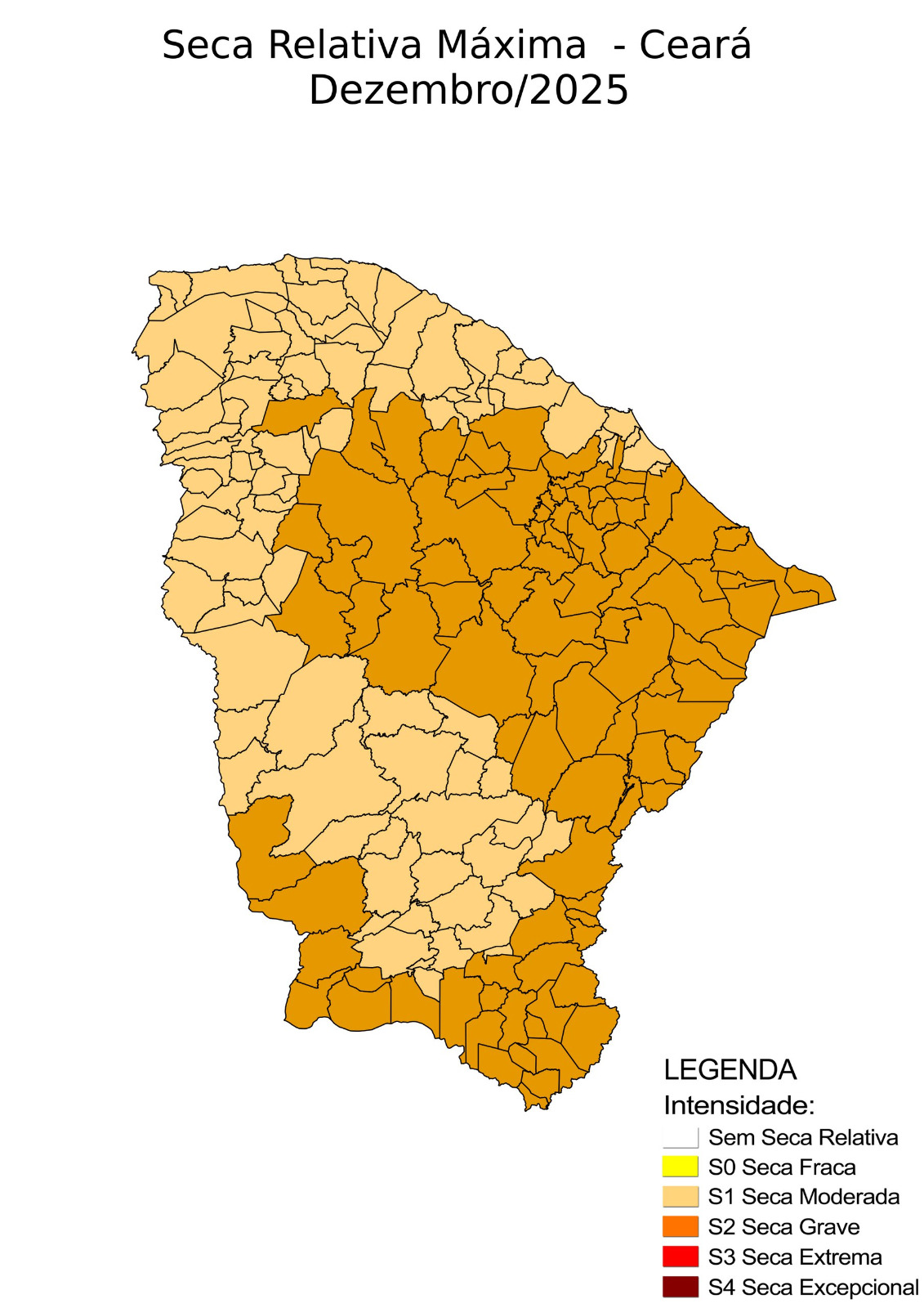 Com pior cenário desde dezembro de 2018, seca grave relativa chega a mais de 40% do Ceará