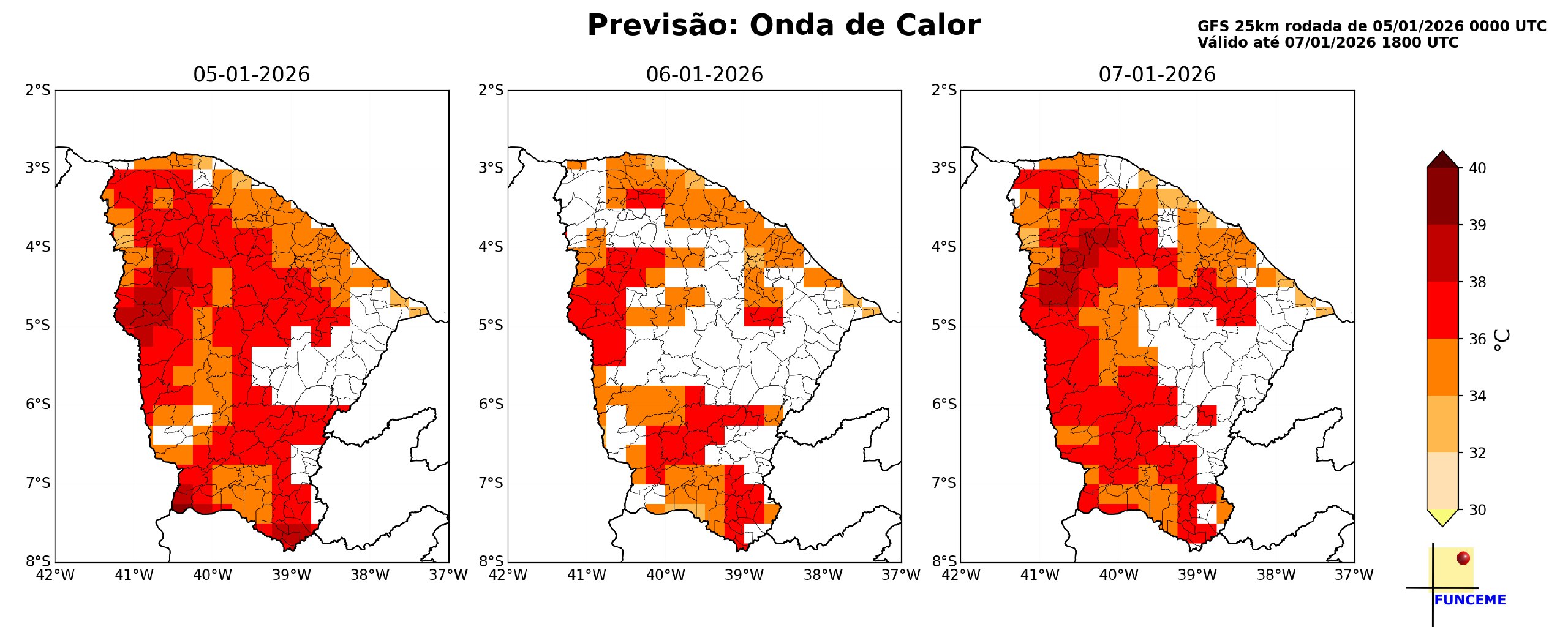 Ceará deve enfrentar onda de calor com temperaturas até 3 °C acima da média; chuvas seguem irregulares em janeiro