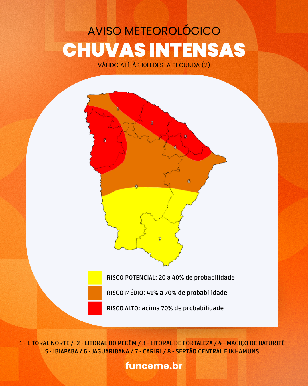 Ceará tem condições para chuvas em todas as macrorregiões até esta segunda (2)